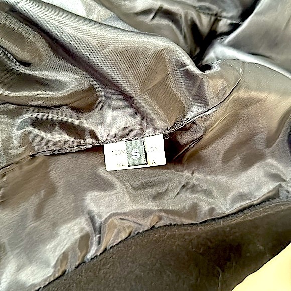 Black Heavy Cotton and Leather Blazer - Picture 7 of 8